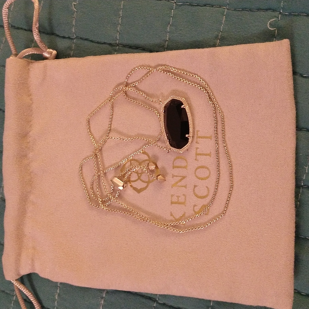 Kendra Scott Danielle Gold Necklace in Black Opaque